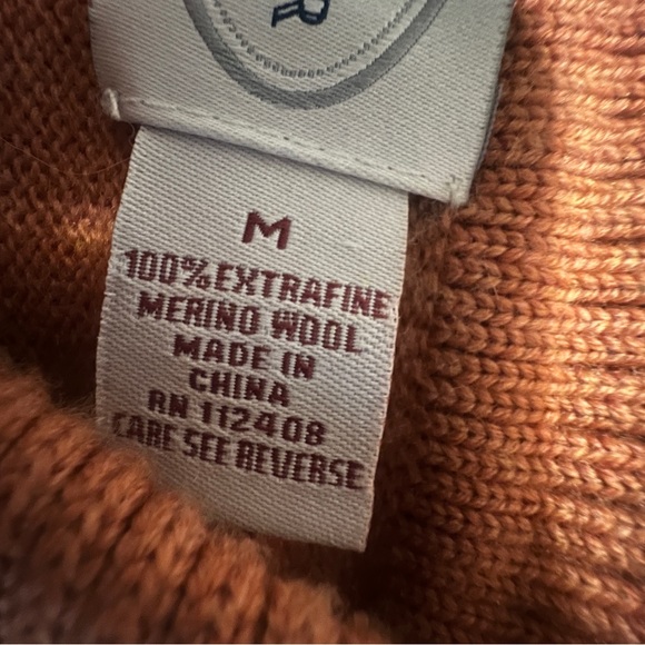 Jacob Miller 100% Merino Wool Collared Sweater - M - Burnt Orange - Picture 6 of 9